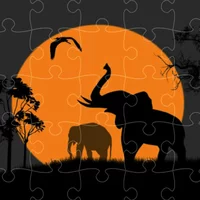 Elephant Silhouette Jigsaw