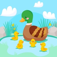 Mother Duck and Ducklings Jigsaw mobile