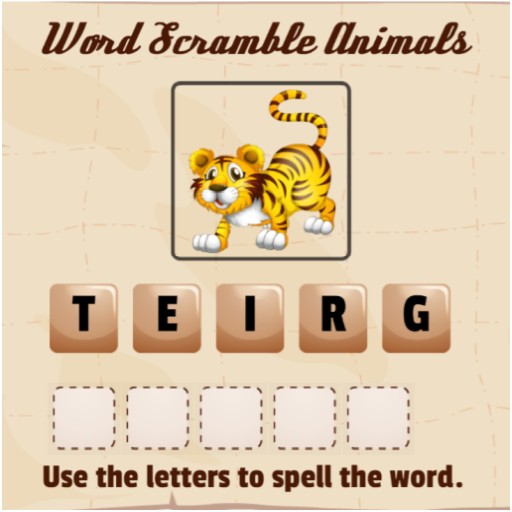 Word Scramble Animals - Play Word Scramble Animals on Kevin Games